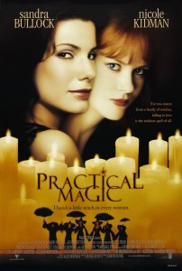 Poster for Practical Magic, starring Sandra Bullock and Nicole Kidman.